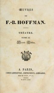 Cover of: Oeuvres de F.-B. Hoffman. by François Benoît Hoffmann