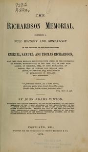 Cover of: The Richardson memorial by John Adams Vinton, John Adams Vinton