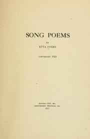 Cover of: Song poems by Etta Doerr