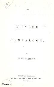 Cover of: The Munroe genealogy.