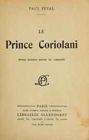 Cover of: Le prince Coriolani by Paul Féval