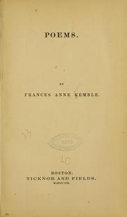 Cover of: Poems. by Fanny Kemble
