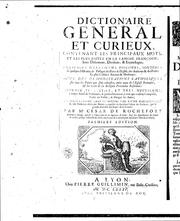 Cover of: Dictionnaire général et curieux --