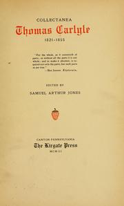 Cover of: Collectanea Thomas Carlyle, 1821-1855
