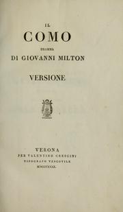 Cover of: Como: dramma di Giovanni Milton; versione.