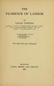 Cover of: The Florence of Landor by Lilian Whiting