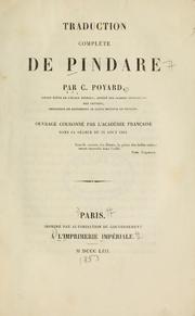 Cover of: Traduction complète de Pindare