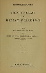 Cover of: Selected essays of Henry Fielding