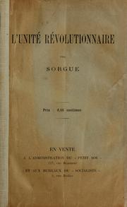 Cover of: L' unité révolutionnaire. by Sorgue