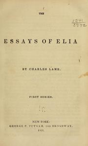 Cover of: The essays of Elia