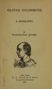 Cover of: Oliver Goldsmith. by Washington Irving