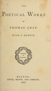 Cover of: The poetical works of Thomas Gray. by Thomas Gray