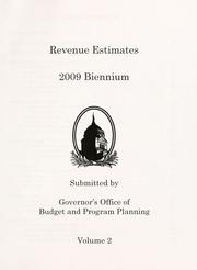 Cover of: Governor's budget fiscal years 2008-2009
