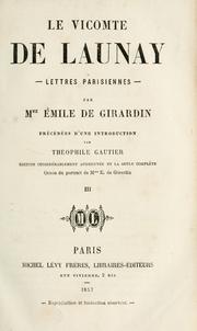 Cover of: Lettres parisiennes by Delphine de Girardin