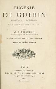 Cover of: Journal et fragments by Eugénie de Guérin