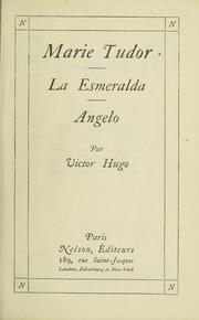 Cover of: Marie Tudor by Victor Hugo