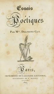 Cover of: Essais poétiques by Delphine de Girardin