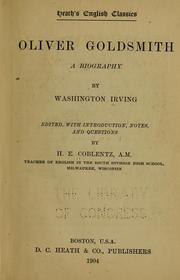 Cover of: Oliver Goldsmith by Washington Irving