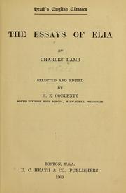 Cover of: The essays of Elia. by Charles Lamb