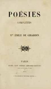 Cover of: Poésies complètes. by Delphine de Girardin, Delphine de Girardin