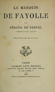 Cover of: Le marquis de Fayolle by Gérard de Nerval