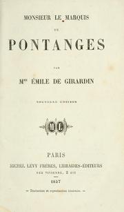 Cover of: Monsieur le Marquis de Pontanges