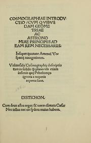 Cover of: Cosmographiae introdvctio.