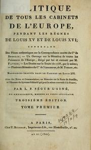 Cover of: Politique de tous les cabinets de l'Europe by Louis-Philippe comte de Ségur