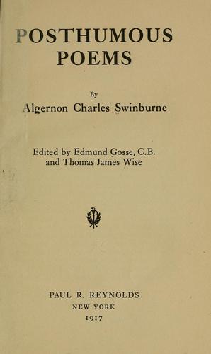 Posthumous poems by Algernon Charles Swinburne