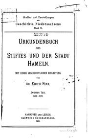 Urkundenbuch des stiftes und der stadt Hameln by Hameln (Germany)