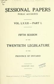 Cover of: ONTARIO SESSIONAL PAPERS. by Ontario. Legislative Assembly., Ontario. Legislative Assembly.