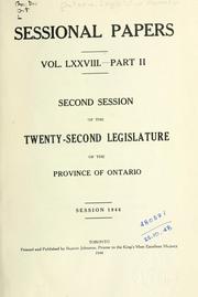 Cover of: ONTARIO SESSIONAL PAPERS. by Ontario. Legislative Assembly., Ontario. Legislative Assembly.