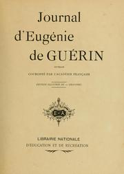 Cover of: Journal d'Eugénie de Guérin. by Eugénie de Guérin