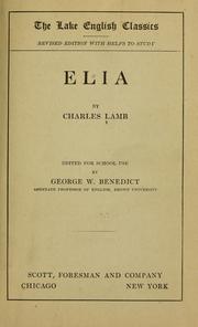 Cover of: Elia by Charles Lamb