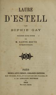 Cover of: Laure d'Estell by Sophie Gay