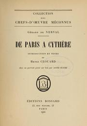 Cover of: De Paris à Cythère