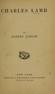 Cover of: Charles Lamb. by Alfred Ainger