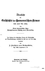 Cover of: Übersicht der Geschichte der Hannoverschen Armee von 1617 bis 1866. by Felix Schütz von Brandis