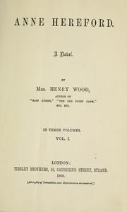 Cover of: Anne Hereford: a novel