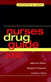 Cover of: Nurses Drug Guide 2000 (Book with Diskette) by Billie Ann Wilson, Margaret Shannon, Carolyn Stang