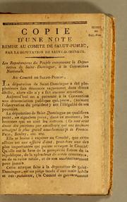 Cover of: Copie d'une note remise au Comité de salut-public