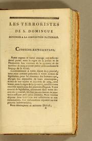 Cover of: Les terroristes de S. Domingue: dénoncés à la Convention nationale.