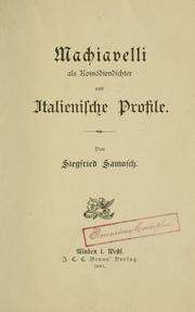 Cover of: Machiavelli als Komödiendichter: und italienische Profile