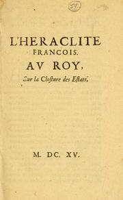 Cover of: L' Heraclite Francois Av Roy by 