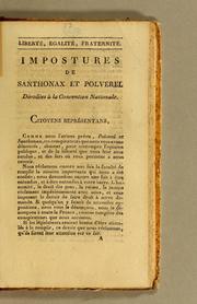 Cover of: Impostures de Santhonax [sic] et Polverel: dévoilées à la Convention nationale.