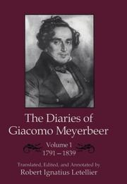 Cover of: The Diaries of Giacomo Meyerbeer | Robert Ignatius Letellier