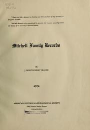 Cover of: Mitchell family records by J. Montgomery Seaver