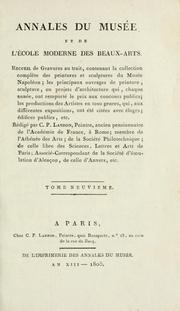 Cover of: Annales du musée et de l'école moderne des beaux-arts by rédigé par C. P. Landon.