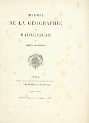 Cover of: Histoire de la géographie de Madagascar.