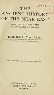Cover of: The ancient history of the Near East by Hall, H. R.